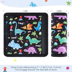 COOLBEBE Car Seat Straps Shoulder Pads for Baby Kids, Super Soft Seat Belt Covers for All Car Seats/Pushchair/Stroller/High Chair, Dinosaur Style, Polyester Material