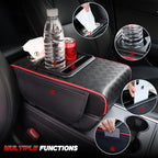 Car Middle Center Console Cover with Cup Holder for Long Driving,Car Armrest Cover for SUV,Truck-2.95in Height-Lifts Arms to Relax Muscles,Multi-Functional Storage for Trips Scratch-Resistant