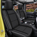 AOMSAZTO Custom Fit Seat Covers for Jeep Wrangler 2-Door 2007 2008 2009 2010 Faux Leather Car Seats Cover Black