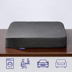 CYLEN Ifoam Gel Infused Memory Foam Layer Wheelchair Cushion - Seat Cushion for Wheelchair-Office Chair, Kitchen Chair, Car Seats-Pressure Sore and Tailbone Pain Relief-High Dense Polyfoam Base(Black)