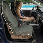 Dri Seats Waterproof Car Seat Cover – Premium Sweat Towel with Slip Resistant Backing for Front Seats in Cars, Trucks, SUVs – Universal Seat Covers & Liner, Easy Install (Gray, Large)