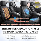 Chezope Leather Seat Covers, Black Car Seat Covers Front Pair, Breathable Car Seat Protectors, Wear-Resistant Car Accessories, Universal Fit for Most Cars,SUVs Truck (Black-Stripes, Front Pair)