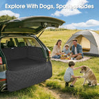 Dog Cargo Liner for Compact SUV - Heavy-Duty 900D Oxford Waterproof Pet Cargo Protector with 3-Sided Zippered All-Round Protection & TPU Suction Cups, Ideal for Dog Travel