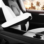 Car Seat Cover for Tesla Mdel 3 2017-2023 Custom Fit Tesla Seat Cover Full Set Leather Car Interior Seat Airbag Compatible Cushion Cover (White+Black-Model 3)