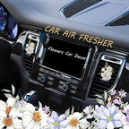 Flower Car Accessories,2pcs White Daisy Bouquet Air Freshener Vent Clips,Car Interior DashBoard Decorations Aesthetics for Women,Refillable Aroma Diffuser