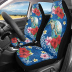 BIGCARJOB Floral Turtle Car Seat Cover Full Set Universal Car Interior Accessories Set Car Front Seat Covers Auto Interior Seat Protector Saddle Blanket for Women Gifts