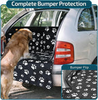 Veckle SUV Cargo Liner for Dogs with Side Flaps, Large (54" x 93") Water Resistant Trunk Cover, Non-Slip Pet Area Protector with Bumper Flap, Universal Fit for SUVs Sedans Vans, Paw Print