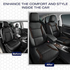 Skechers Memory Foam Car Seat Covers, Air Cool Mesh Thick Seat Covers,Car Seat Covers Front Seats Airbag Compatible, Automotive Comfort Protection for Most Cars,Van,Trucks, SUVs,Brown