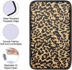Dreaweet Cheetah Print Car Accessories Car Center Console Cover Universal Car Armrest Cover Pad Soft Comfortable Center Console Cover Replacement