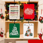 Modern Christmas Car Air Fresheners 4 Pcs, Minimal Holiday Merry Christmas Tree Gift Stack Hanging Air Freshener Set, Neutral Festive Car Accessories for Women