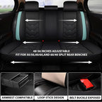 otoez Universal Leather Car Seat Covers 5 Seat Full Set Automotive Seat Protector Replacement Compatible with Most Honda Toyota Chevy Ford, Vehicles, Sedens, Trucks, SUVs (Green+Black,No Pillows)