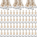 210Pcs 8ml Hanging Car Air Freshener Diffuser Empty Clear Glass Essential Diffuser Oil Aromatherapy Fragrance Perfume Pendant Glass Vials with Wooden Caps Hanging String Car Diffuser Bottles