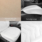 2PCS Car Seat Cover Nappa Leather Front for Tesla Model Y&3 2020-2024 Car Seat Bottom Protector, Original White Color Heavy Duty Seat Cushion Protector Without Backrest (White)