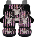 KEIAHUAN Car Seat Covers Pink Front Saddle Blanket Rear Split Bench Protection Cover Soft and Comfortable Automotive Accessories Fit Most Cars, Sedan, Truck, SUV and Van, Branch Camo Hunting