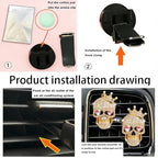 Gothic Skull Car Air Freshener Vent Clips with 2 Pads, Halloween Scented Car Accessories for Men Women, Automotive Interior Decor and Cool Car Fresheners for Men， Spooky Gift Idea-A3