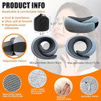 Travel Neck Pillows for Airplanes Or Trains, 360° Head Support Sleep for Long Flight, Skin-Friendly and Breathable, Kit with 3D Contoured Eye Mask, Earplugs and Storage Bag Gifts for Family