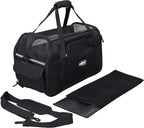 EliteField Soft Sided Pet Carrier (3 Year Warranty, Airline Approved), Multiple Sizes and Colors Available (Medium: 17" L x 9" W x 12" H, Black)