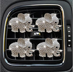 4Pcs Bling Elephant Air Vent Clips,Crystal Car Air Fresheners Vent Clip Cars Diffuser Vent Clip Rhinestone Diamond Elephant Cars Decoration Interior Decor Bling Car Accessories