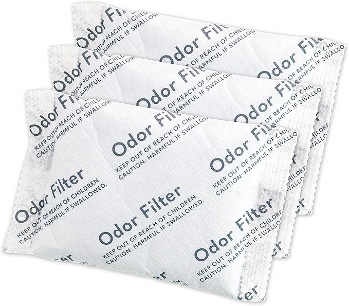 QUALIAZERO Natural Activated Carbon Charcoal Odor Absorber Filter | Eliminator Deodorizer Air Purifying Freshener Refill Bag | For Trash Can, Fridge, Shoes, etc.. | Made with Coconut Shell (3 PACK)