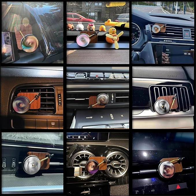 Record Player Car Air Freshener 12 Pieces Spinning Record Design Car Decoration Replaceable Gift for Music Lovers