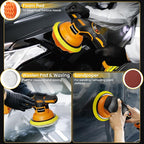 Cordless Buffer Polisher Kit For DEWALT 20V LI-ION Battery.6-Inch Orbital Buffer Polisher with 8 Variable Speed with 25pcs Polishing Accessories, for Car Polishing/Waxing (Tool Only)