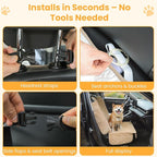 Dog Car Seat Cover for Front or Back Seat, Soft Flannel Pet Car Seat Protector with Waterproof Layer, Non-Slip Washable Dog Car Bed Mat for Travel (LightCoffee Front)