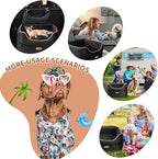 Dog Car Seat - Memory Foam Dog Booster Seats for Small Dogs Up to 25lbs-Elevated Pet Car Seat with Storage Pockets and Dogs Seat Belt-Pet Travel Bed for Front & Back Seats-Removable Washable-Black