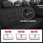 CAROMOP 3D Air Mesh Car Seat Covers Full Set,Breathable and Durable Seat Covers for Cars,Split Bench Compatible,Universal Fit for SUV,Vans,sedans, Trucks, Automotive Interior Covers(5-Seat Black/Grey)