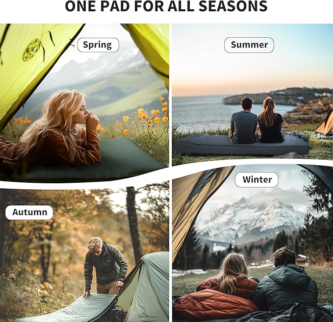 Origem Self Inflating Sleeping Pad with Electric Pump, 4" Ultra-Thick Camping Mattress, Foam Campinging Mat for Tent, Camping,Traveling and Car, Easy to Inflate and Deflate (Grey)