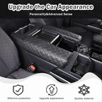 2PCS Center Console Armrest Cover for Toyot@ Tundra 2022-2025 /Sequoia 2023-2025 Accessories, Leather Front Seat Armrest Box Cushion Protector Waterproof Anti-Scratch (Left-Hand Drive)