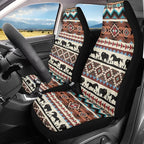 ELEQIN Aztec Horse Yak Car Seat Covers, Front Car Seat Cushion, 2 PCS Canvas Auto Cushion Protector Universal Fit Most Cars, Automotive Interior Decor