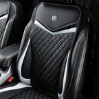 Flying Banner car seat Covers seat Cushions Luxe Fit Faux Leather Easy Installation Vehicles Non Slip Premium (Black Silver, 2 x Front Seat Cover)