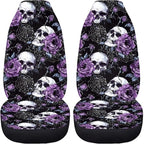 Skull Rose Car Seat Covers for Front Seat Breathable Car Seat Cover Protection Interior Accessories Easy to Install and Clean Universal for Cars Truck SUV Van