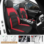 CAROMOP 3D Air Mesh Car Seat Covers Full Set,Breathable and Durable Seat Covers for Cars,Split Bench Compatible,Universal Fit for SUV,Vans,sedans, Trucks, Automotive Interior Covers(5-Seat Black/Red)