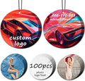100Pcs Custom Logo Air Freshener for Car Bulk, Wholesale Personalized Double-Sided Car Air Fresheners, Custom Commercial Photo/Logo with Scents Freshener (100 Round)