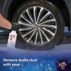 AIM Chemicals Brake Away Non-Acid Wheel & Tire Cleaner - Heavy Duty Degreaser & Engine Cleaner - Removes Brake Dust, Grease, Grime, Aluminum Brighteners - Ideal for Cars, Boats, RVs & Equipment, 1 Gal