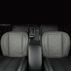 JOJOBAY Leather Car Seat Cover,Bottom Seat Covers for Cars,Front Seat Protector(Bottom),Fit for 95% of Vehicles - Padded,Anti-Slip(2 PC Front Pair,Grey)