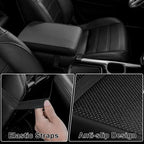 SEG Direct Car Center Console Cover, Breathable Leather Auto Armrest Cover, Memory Foam Arm Rest Cushion, Universal Car Seat Box Cover Car Interior Accessories, Black