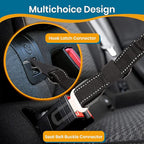 Pawbee 3-in-1 Safety Dog Seat Belt for Cars, Adjustable, Elastic Bungee Harness with Easy Clip for Medium to Large Dogs, 2 Pack