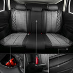 CAR PASS Suede Leather Seat Covers Full Set Soft Protector Durable Cushioned Warm in Winter Breath in Summer,Universal Sport Car Seat Cover Fit for Sedan SUV Pick-up Truck,Anti-Slip and Backseat(Grey)