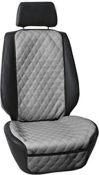 FH Group Car Seat Cushion – Faux Leather Single Front Seat Cover with Front Pockets, Airbag Compatible, Universal Fit Car Seat Cushion for Driver or Passenger Seat, SUV, Truck, Sedan & Van – Gray