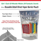 Wonder Wafers Car Air Freshener, Sample Pack, Resealable Vapor Barrier Bag, Includes All 24 Scents (24 Pack)