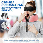 Travel Pillow, Travel Pillows for Sleeping Airplane, Neck Pillow Airplane, Memory Foam Neck Pillow Set with Eye Mask, Earplugs and Storage Bag -Pink