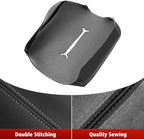 Center Console Cover Replacement for Chevy Silverado & GMC Sierra 1500 2500 3500 2014-2018, Vinyl Leather Upholstery, Anti-Scratch, Black-Gray Stitch (Fits Bucket Seat Console Only)