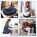 Donut Pillow Seat Cushion - Cooling Gel Outdoor Chair Cushions, Memory Foam Seat Cushion for Office & Home, Car Seat and Patio Furniture Cushions, Hemorrhoids Pillow and Tailbone Pain Relief, Blue