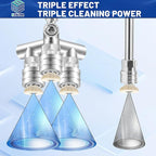 Triple Pressure Washer Tips, 3-in-1 Power Washer Nozzle, 3 Nozzle for Pressure Washing with 6PCS Pressure Wash Spray Nozzles (0 ° Red & 40 ° White), 1/4" Quick Connect, 5000 PSI