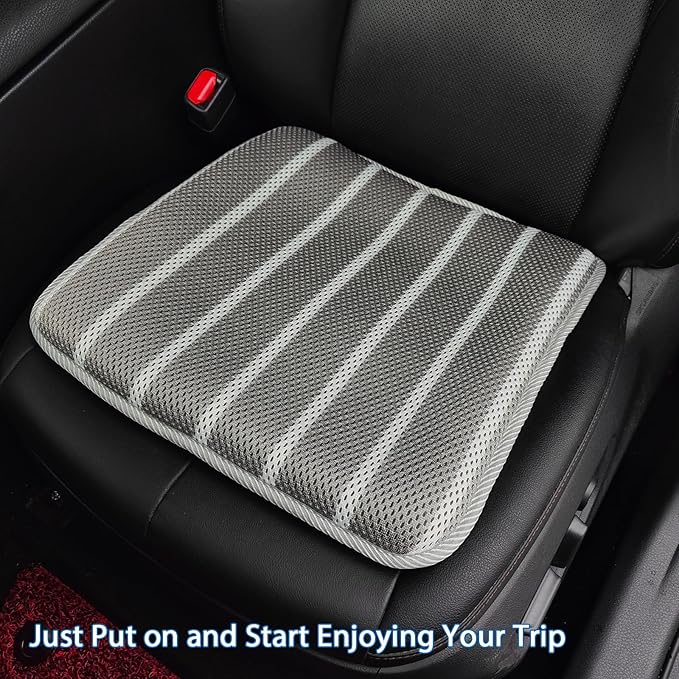 AEROiVi Office Chair Cushion,17.7" L × 17.7" W × 1.2" H, Non-Slip Car Seat Cushion with 3D Air mesh Pad Wash Breathable for Long Sitting for Relief and Comfort Square