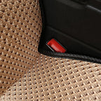 Auto Newer Luxury Breathable Car Seat Cover,Rear Car Seat Protector, Fit Four Seasons of Universal Automotive Vehicle Cushion Cover, Compatible with 92% Cars,SUV,Trucks (Gold Beige,Rear Seats)