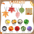 40 Sets Car Air Fresheners for Men Women Thanksgiving Bulk Gifts Fall Leaves Little Trees Car Air Fresheners Autumn Maple Leaf Scented Car Freshener Hanging Oil Ornament for Car