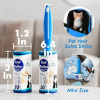 Mini Extra Sticky Lint Rollers for Travel - 150 Sheets Small Sized Portable Lint Removers for Pet Hair and Debris Pickup150, Travel Essentials